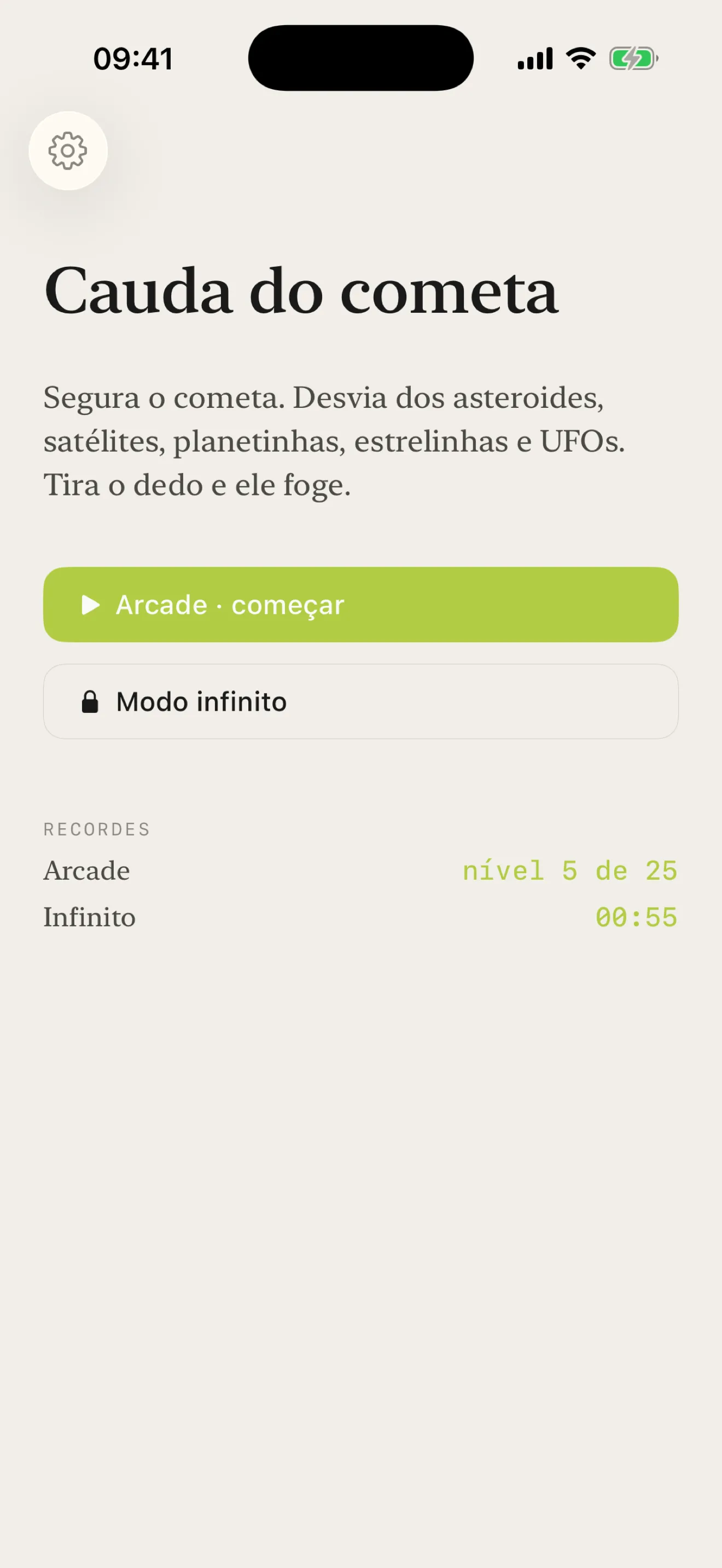 Tela do Cauda do Cometa BLA