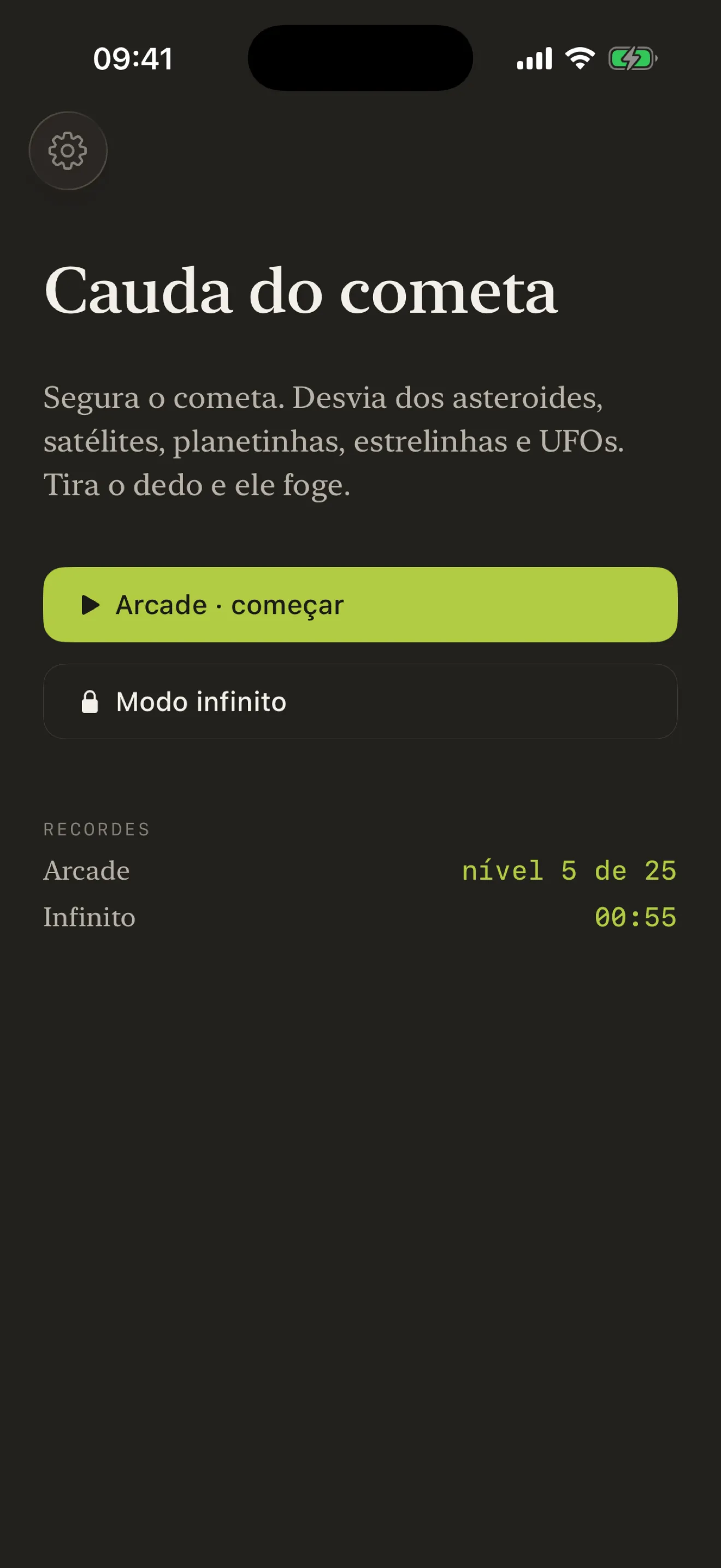 Tela do Cauda do Cometa BLA